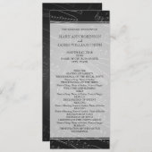 Elegant Wedding Program — Blad Muziek zwart Programmakaart (Voorkant / Achterkant)
