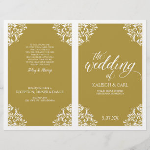 Elegant Wedding Program Booklet - Nadine (Gold)