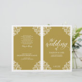 Elegant Wedding Program Booklet - Nadine (Gold) (Staand voorkant)