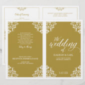 Elegant Wedding Program Booklet - Nadine (Gold) (Voorkant / Achterkant)