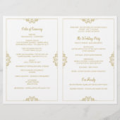 Elegant Wedding Program Booklet - Nadine (Gold) (Achterkant)