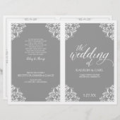 Elegant Wedding Program Booklet - Nadine (grijs) (Voorkant / Achterkant)