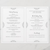 Elegant Wedding Program Booklet - Nadine (grijs) (Achterkant)