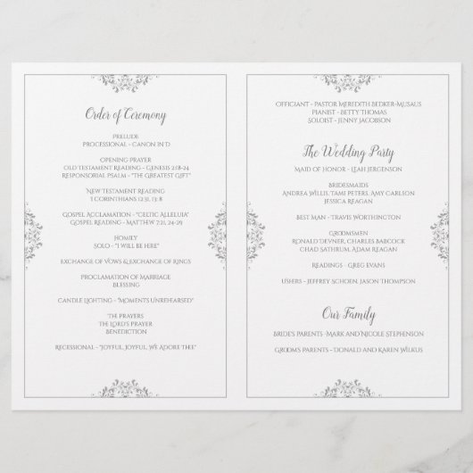 Elegant Wedding Program Booklet - Nadine (grijs) (Achterkant)