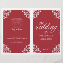 Elegant Wedding Program Booklet - Nadine (rood)