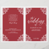 Elegant Wedding Program Booklet - Nadine (rood) (Voorkant)