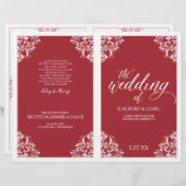 Elegant Wedding Program Booklet - Nadine (rood) (Voorkant / Achterkant)