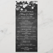 Elegant Wedding Program Cherry Blossom Black Programmakaart (Voorkant)