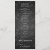 Elegant Wedding Program Cherry Blossom Black Programmakaart (Achterkant)