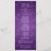 Elegant Wedding Program Cherry Blossom Paars Programmakaart (Achterkant)