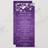 Elegant Wedding Program Cherry Blossom Paars Programmakaart (Voorkant / Achterkant)