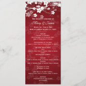 Elegant Wedding Program Cherry Blossom Red Programmakaart (Voorkant)