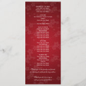 Elegant Wedding Program Cherry Blossom Red Programmakaart (Achterkant)