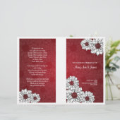 Elegant Wedding Program Dahlia Floral Red (Staand voorkant)