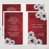 Elegant Wedding Program Dahlia Floral Red (Voorkant / Achterkant)