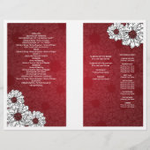 Elegant Wedding Program Dahlia Floral Red (Achterkant)