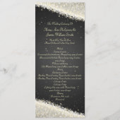 Elegant Wedding Program Dazzling Sparkles Black Programmakaart (Voorkant)