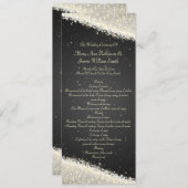 Elegant Wedding Program Dazzling Sparkles Black Programmakaart (Voorkant / Achterkant)