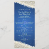 Elegant Wedding Program Dazzling Sparkles Blue Programmakaart (Voorkant)