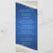 Elegant Wedding Program Dazzling Sparkles Blue Programmakaart (Achterkant)