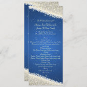 Elegant Wedding Program Dazzling Sparkles Blue Programmakaart (Voorkant / Achterkant)