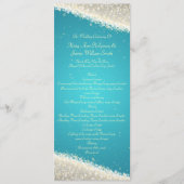 Elegant Wedding Program Dazzling Sparkles Turquois Programmakaart (Voorkant)