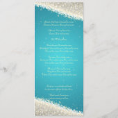 Elegant Wedding Program Dazzling Sparkles Turquois Programmakaart (Achterkant)