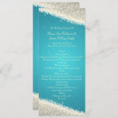 Elegant Wedding Program Dazzling Sparkles Turquois Programmakaart (Voorkant / Achterkant)