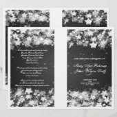 Elegant Wedding Program Dazzling Stars Black (Voorkant / Achterkant)
