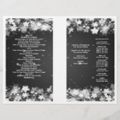 Elegant Wedding Program Dazzling Stars Black (Achterkant)