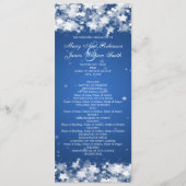 Elegant Wedding Program Dazzling Stars Blue Programmakaart (Voorkant)