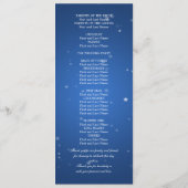 Elegant Wedding Program Dazzling Stars Blue Programmakaart (Achterkant)