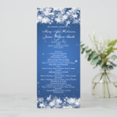 Elegant Wedding Program Dazzling Stars Blue Programmakaart (Staand voorkant)