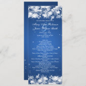 Elegant Wedding Program Dazzling Stars Blue Programmakaart (Voorkant / Achterkant)