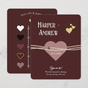 Elegant Wedding Program/ Dress Code Card  Kaart