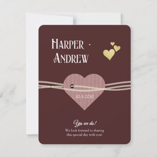 Elegant Wedding Program/ Dress Code Card Kaart (Voorkant)