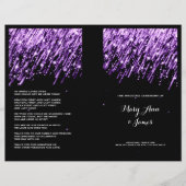 Elegant Wedding Program Falling Stars Paars (Voorkant)
