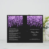 Elegant Wedding Program Falling Stars Paars (Staand voorkant)