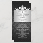 Elegant Wedding Program Fleur De Lis Black Programmakaart (Voorkant / Achterkant)