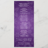 Elegant Wedding Program Flowery Heart Paars Programmakaart (Achterkant)