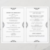 Elegant Wedding Program - Foldover Booklet - Black (Achterkant)