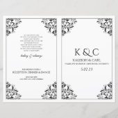 Elegant Wedding Program - Foldover Booklet - Black (Voorkant)