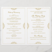Elegant Wedding Program - Foldover Booklet (Gold) (Achterkant)