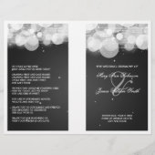 Elegant Wedding Program Glow & Sparkle Black (Voorkant)