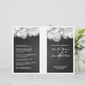 Elegant Wedding Program Glow & Sparkle Black (Staand voorkant)