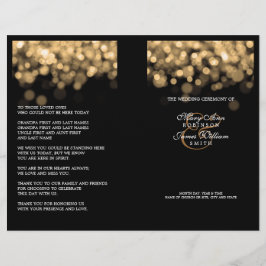 Elegant Wedding Program Gold Lights