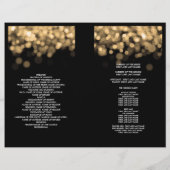 Elegant Wedding Program Gold Lights (Achterkant)
