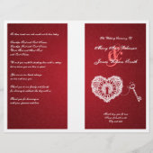 Elegant Wedding Program Key in Mijn hart Rood (Voorkant)