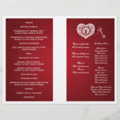 Elegant Wedding Program Key in Mijn hart Rood (Achterkant)