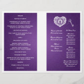 Elegant Wedding Program Key voor mijn hart-Paars (Achterkant)